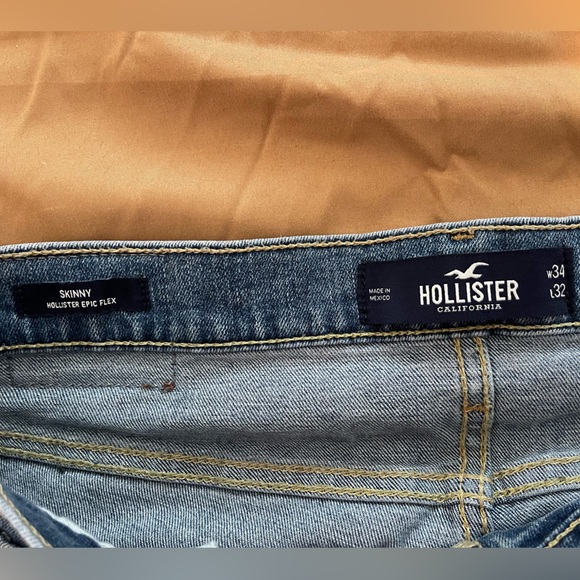 Hollister Blue Skinny Jeans Sz 34W x 32L - Picture 3 of 9